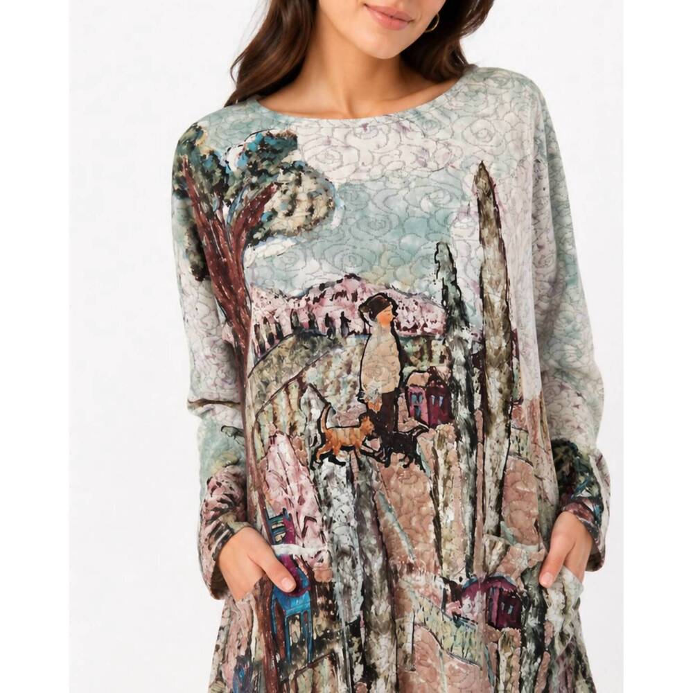 NEW INOAH purr-fect day quilted pocket top in multicolor